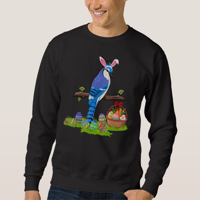 Sweatshirt Blue Jay Bird Easter Eglise Bunny Blue Jay Easte (Devant)