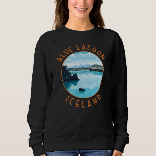 Sweatshirt Blue Lagoon Islande Cercle en détresse (Devant)