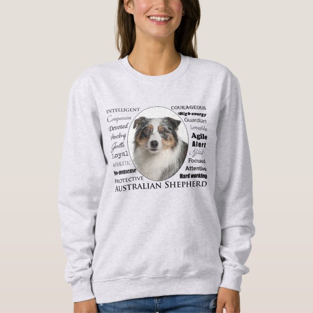 Sweatshirt Blue Merle Australian Shepherd (Devant)