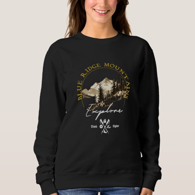 Sweatshirt Blue Ridge Mountains Retro Vintage Apparel Souveni (Devant)