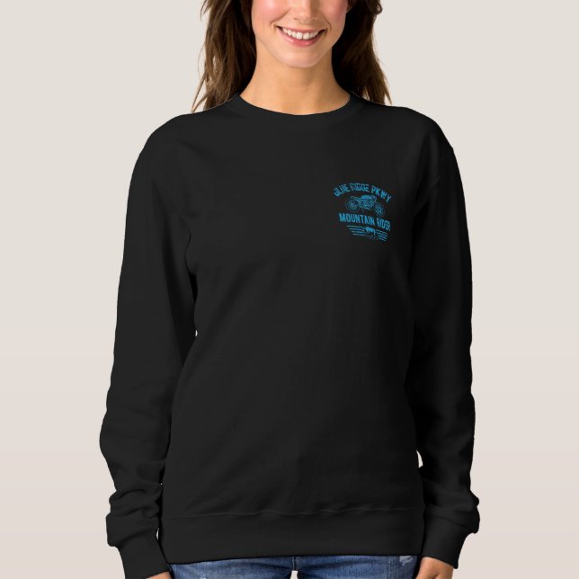 Sweatshirt Blue Ridge Parkway Motorcycle Retro Distressed 1 (Devant)