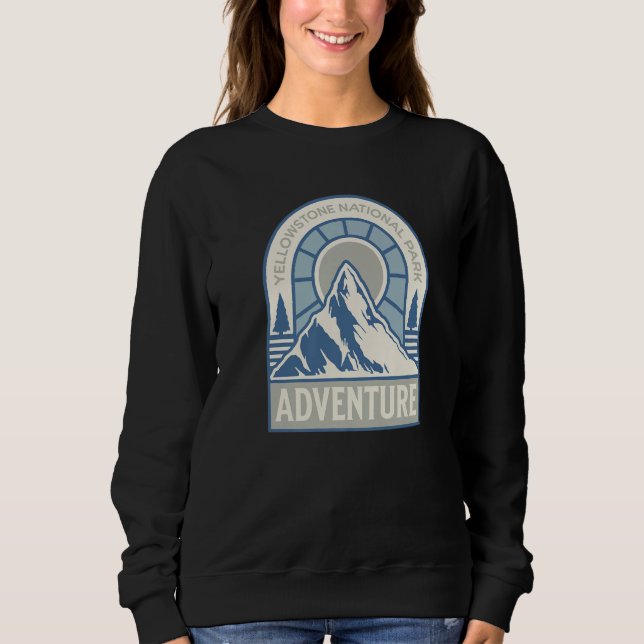 Sweatshirt Blue Yellowstone National Park Wyoming Montana Ida (Devant)