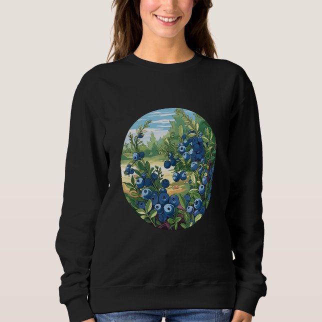 Sweatshirt Blueberries Fruit Blueberries Fruit Vegan Garden (Devant)