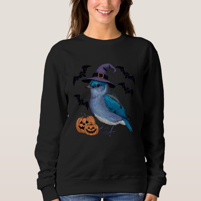 Sweatshirt Bluebird Halloween Costume d'effroi Citrouille cha (Devant)