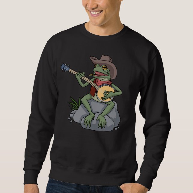 Sweatshirt Bluegrass Banjo Frog Pays Musique Cadeau Banjo (Devant)