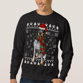 Sweatshirt Bluetick Coonhound Chien Santa Hat Noël moche Noël