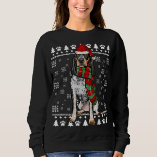Sweatshirt Bluetick Coonhound Chien Santa Hat Noël moche Noël