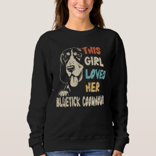 Sweatshirt Bluetick Coonhound Girl Cool Vintage Retro pour ch