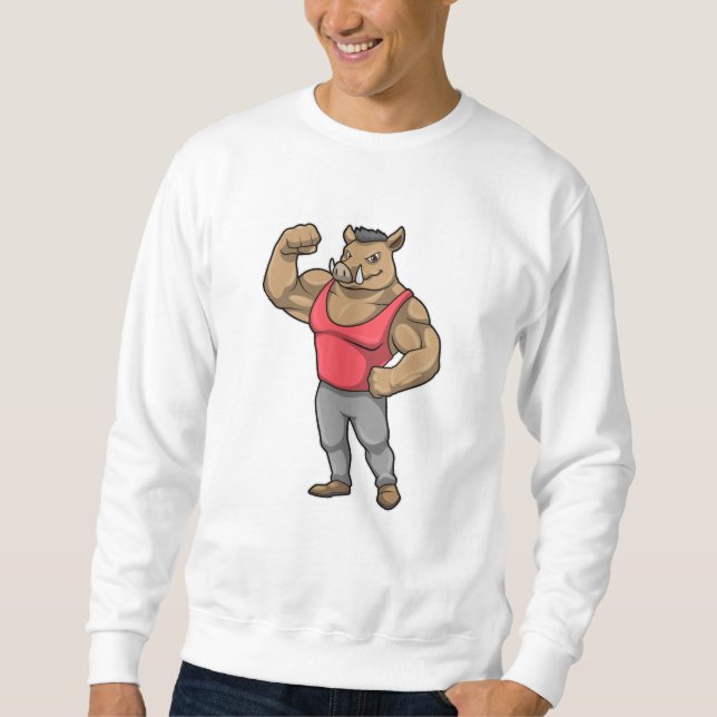 Sweatshirt Boar Bodybuilder Muscles Bodybuilding (Devant)