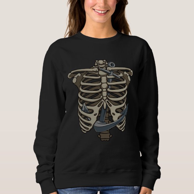 Sweatshirt Boat Anchor and Rib Cage Boat Owners Ship Captain  (Devant)