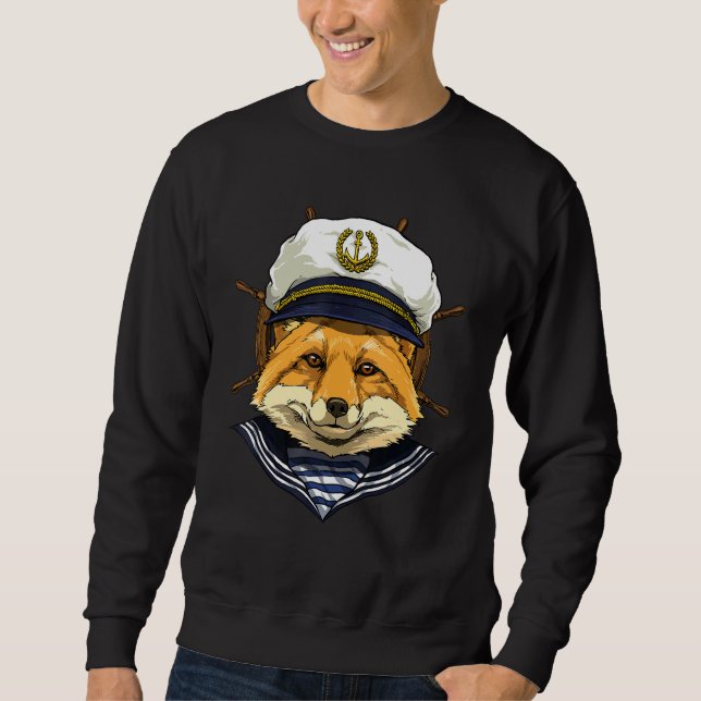 Sweatshirt Boat Captain Fox Boat  Boat Owners Sailor Fox (Devant)