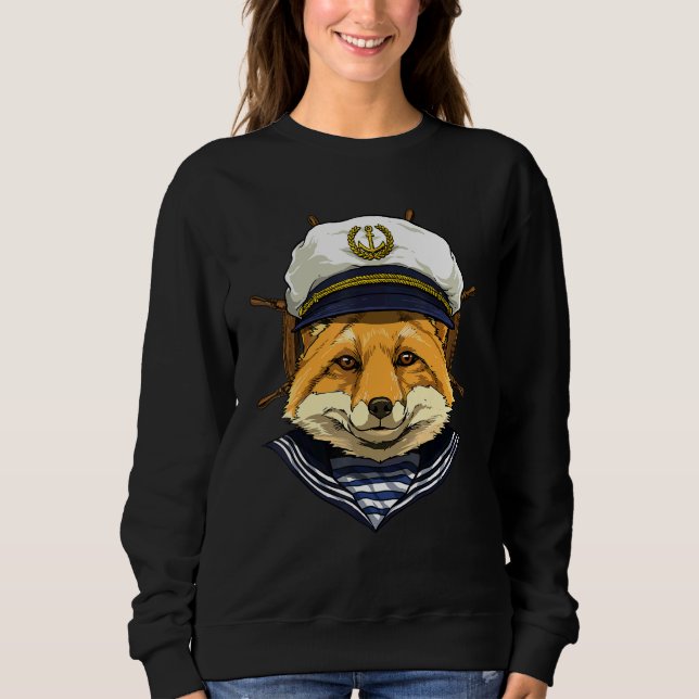 Sweatshirt Boat Captain Fox Boat  Boat Owners Sailor Fox (Devant)