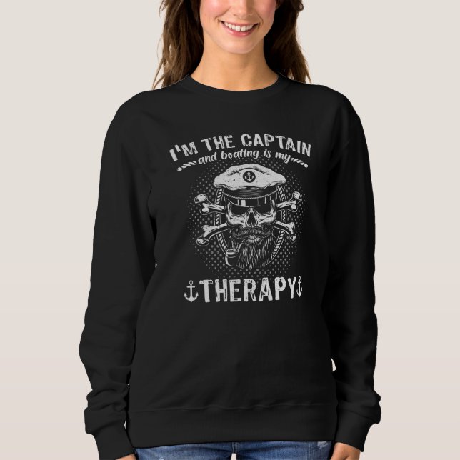Sweatshirt Boat Sailing Boat Captain's Hat Motorboat Sailing  (Devant)