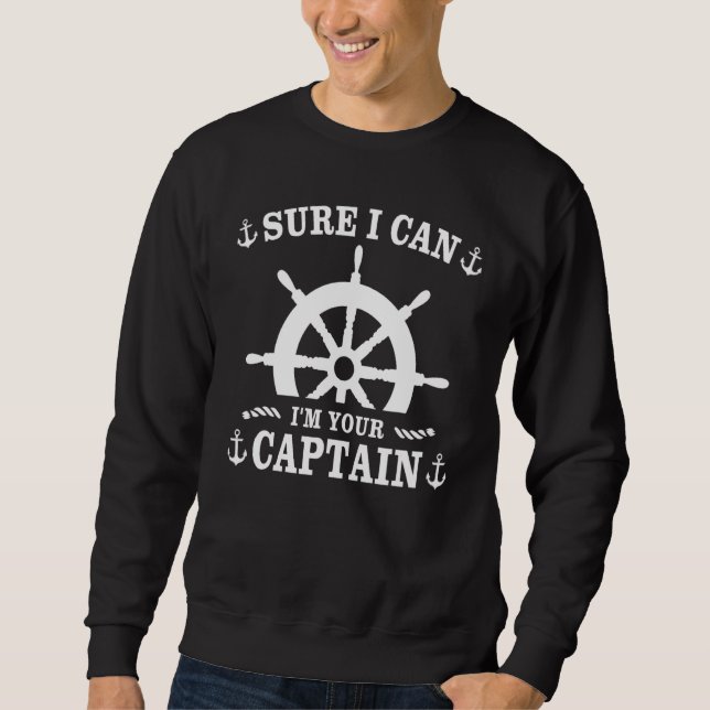 Sweatshirt Boat Sailing Boat Captain's Hat Motorboat Sailing  (Devant)