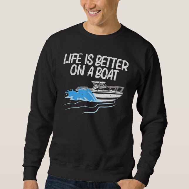 Sweatshirt Boating For Men Women Boat Captain Boater Pontoon (Devant)