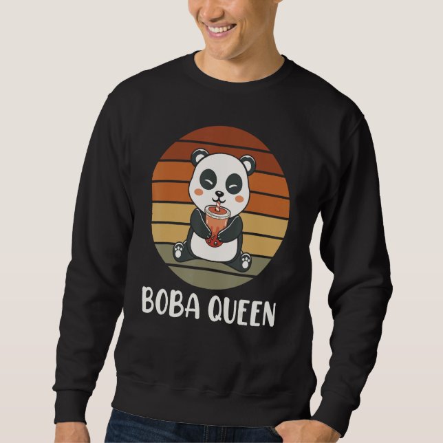 Sweatshirt Boba Queen Panda Bubble Tea Boba Tea (Devant)