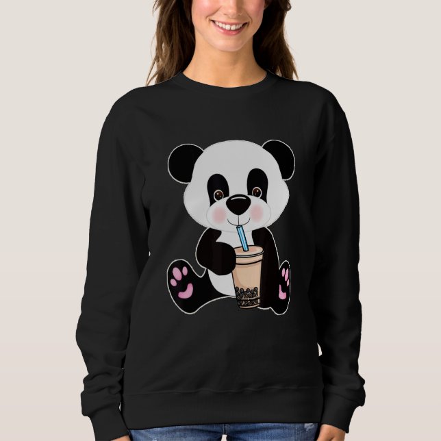 Sweatshirt Boba Tapioca Perles Bubble Lait Thé Boire Panda (Devant)
