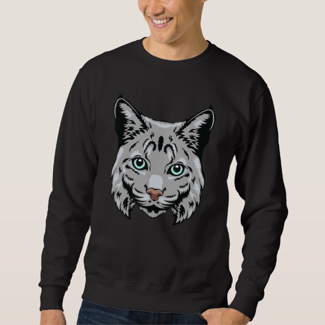 Sweatshirt Bobcat Wildcat Stress Cool Animal Tête Masc (Devant)