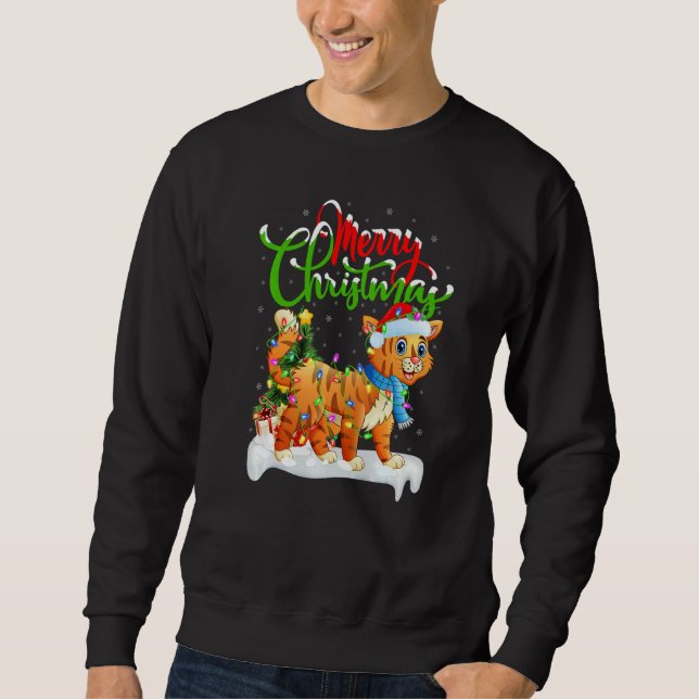 Sweatshirt Bobcat  Xmas Decorations Santa Bobcat Christmas (Devant)