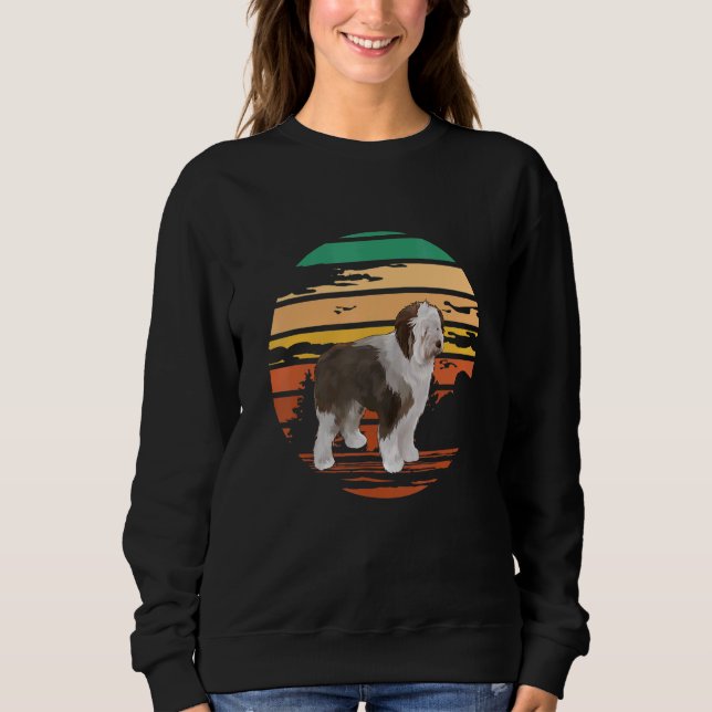 Sweatshirt Bobtail Retro Old English Sheepdog Vintage (Devant)