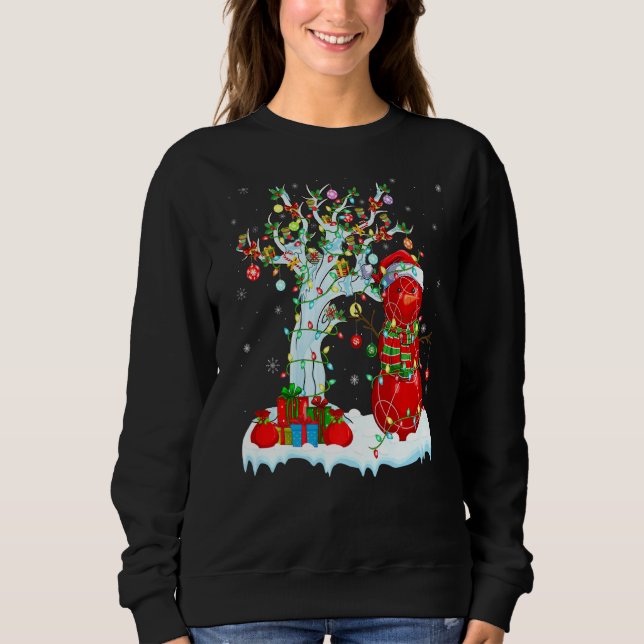 Sweatshirt Bocce Sports Noël Arbre Éclairage Snowman Bocce Ch (Devant)