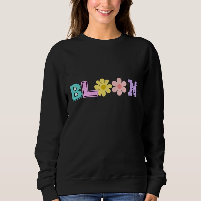 Sweatshirt Body bébé fleuri pastel rétro Bloom (Devant)