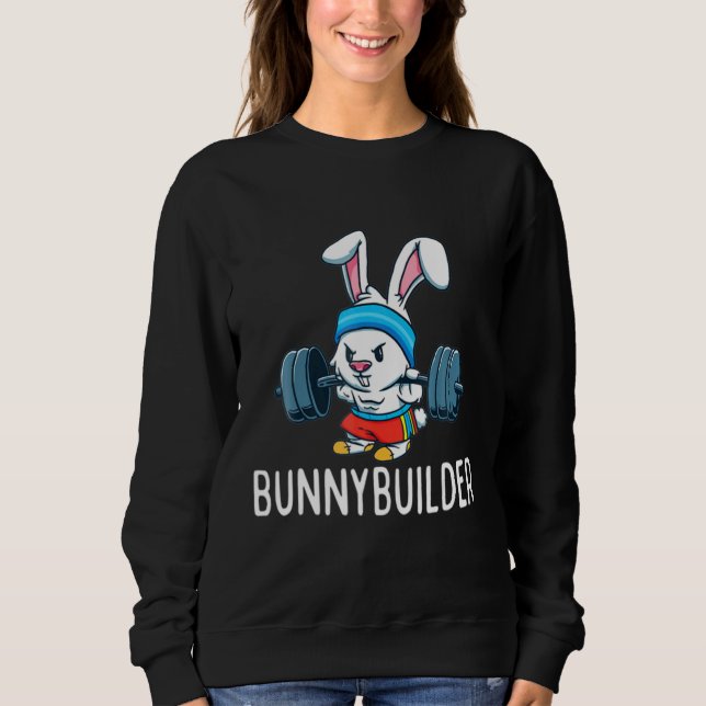Sweatshirt Bodybuilder Bunny Pâques Bunnybuilder Fitness Sall (Devant)