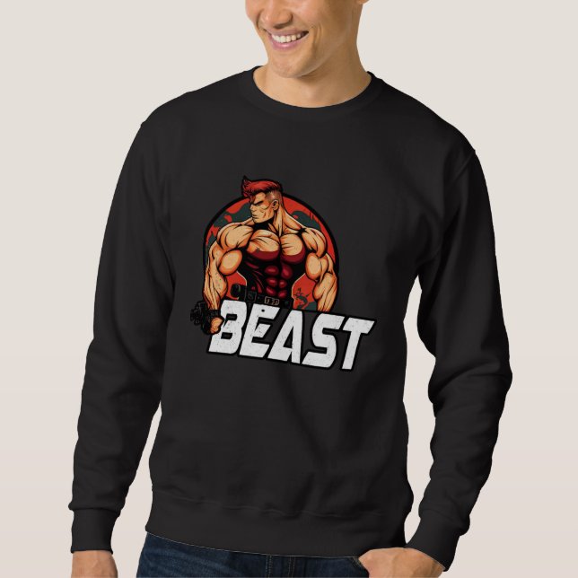Sweatshirt Bodybuilding Gorilla Gym Fitness Beast  1 (Devant)