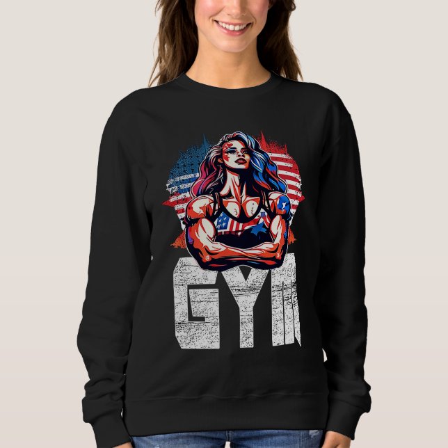 Sweatshirt Bodybuilding Gorilla Gym Fitness Beast Woman (Devant)