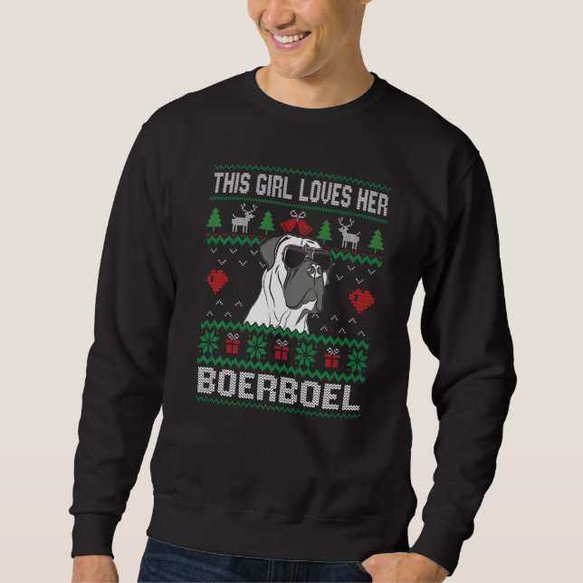 Sweatshirt Boerboel Girl Cool Ugly Christmas for Dog Mom Prem (Devant)