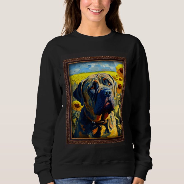 Sweatshirt Boerboel Painting Sunflower Flower Mom Women Flora (Devant)