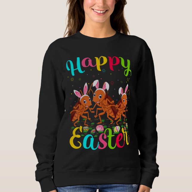 Sweatshirt Boeuf de Pâques Boeuf de Cockroach Joyeux Pâques (Devant)