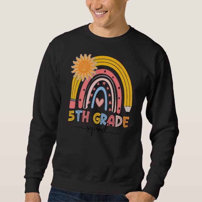 Sweatshirt Boho Arc-en-ciel 5e année Enseignant d'équipe Prem (Devant)