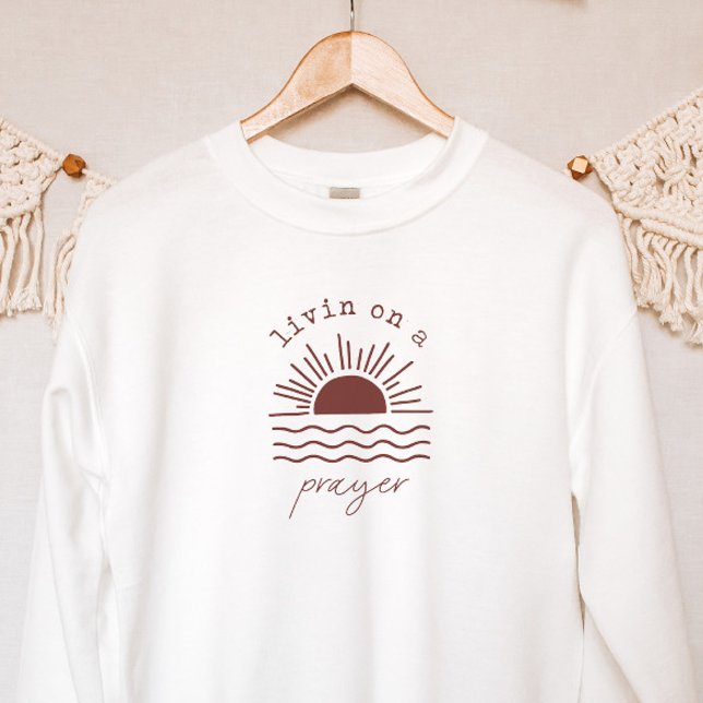 Sweatshirt Boho Christian Surf Livin sur une prière (Créateur téléchargé)