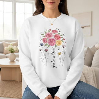 Sweatshirt Boho Floral Godmother Bouque Mother’s Day Gift