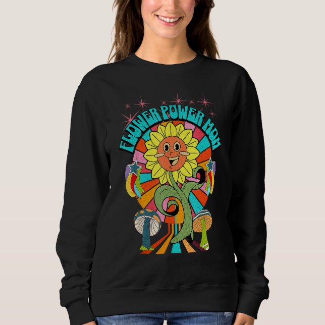 Sweatshirt Boho Flower Power Mom Mom Life Best Mom Ever (Devant)