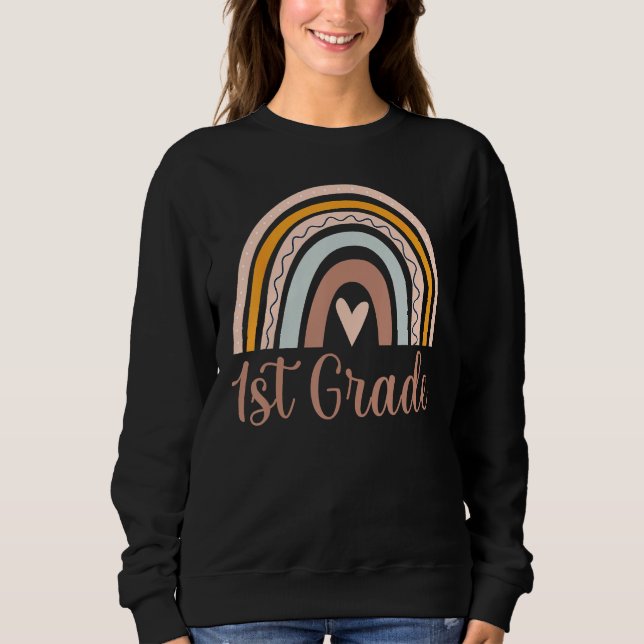 Sweatshirt Boho Rainbow 1st Grade Teacher Student  Back To Sc (Devant)