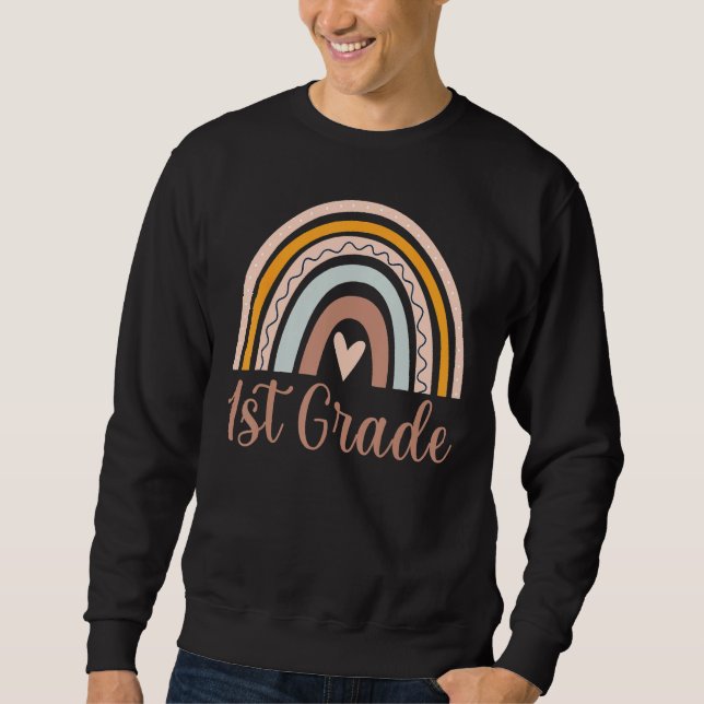 Sweatshirt Boho Rainbow 1st Grade Teacher Student  Back To Sc (Devant)