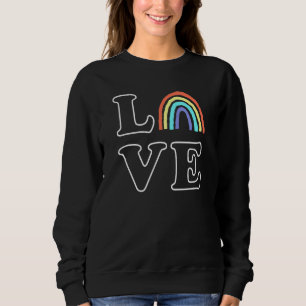 Sweatshirt Boho Rainbow Love Lettres Pride Lbgtqia