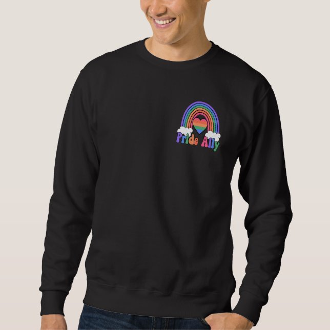 Sweatshirt Boho Rainbow Pride Ally You Are Safe With Me On Po (Devant)