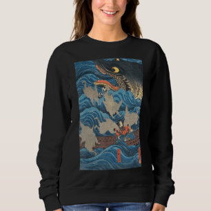 Sweatshirt Bois japonais Imprimer Retro Vintage traditionnel
