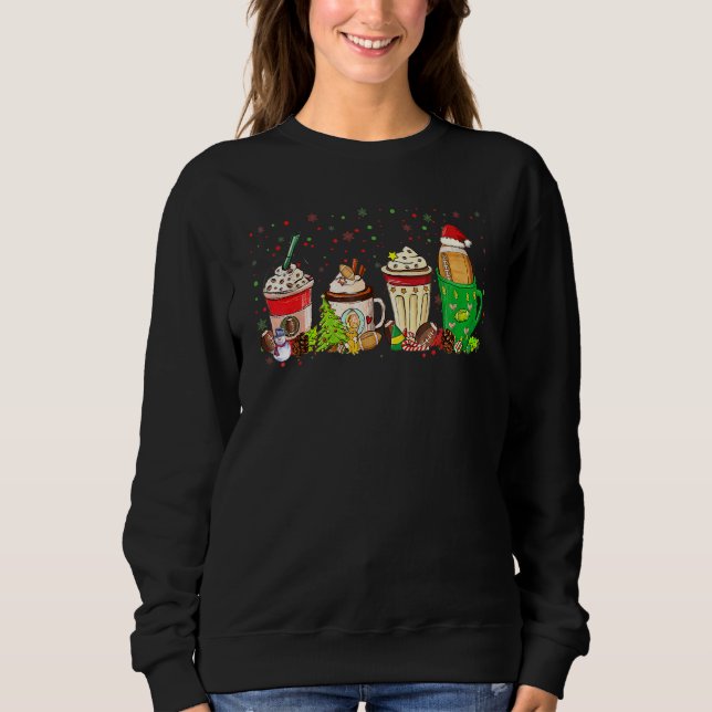 Sweatshirt Boisson café de Noël jour de match de football (Devant)