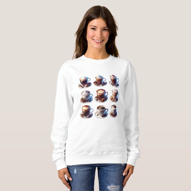 Sweatshirt Boissons De Café Pour Les Amateurs De Café (Devant entier)