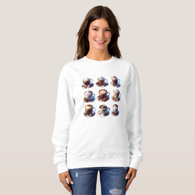 Sweatshirt Boissons De Café Pour Les Amateurs De Café (Devant entier)