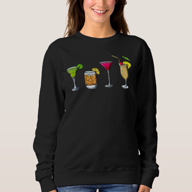 Sweatshirt Boissons Élégantes Fête d'Alcool Longdrinks Festiv (Devant)
