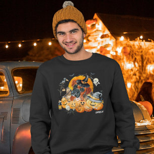 Sweatshirt Boîte à Mâchoire Mignonne Chien Halloween Personna