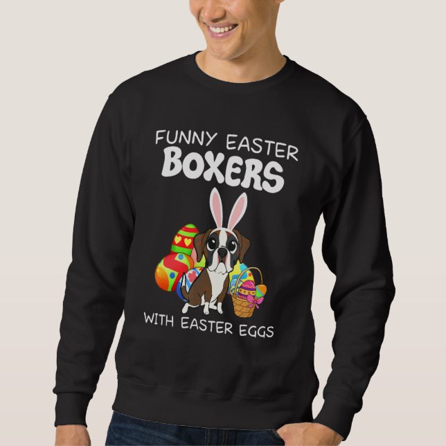 Sweatshirt Boîtes De Pâques Drôle Avec Oeufs De Pâques (Devant)