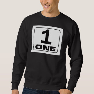 Sweatshirt Bold #1 "One" Graphic Design with Rounded Frame