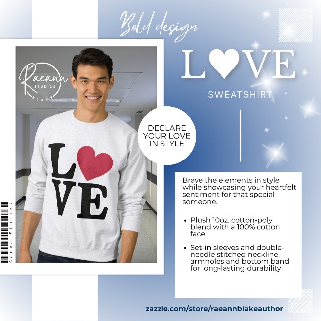 Sweatshirt Bold L♥VE Saint-Valentin (Créateur téléchargé)