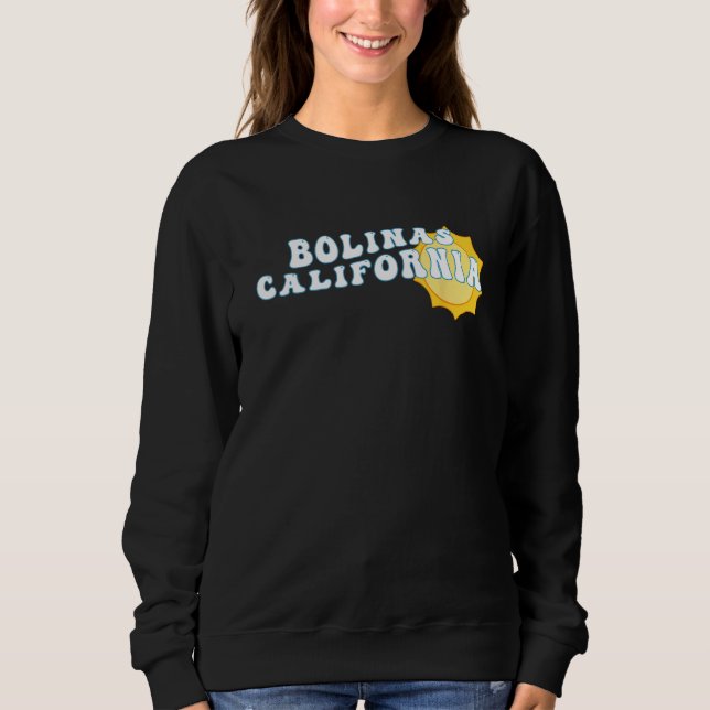 Sweatshirt Bolinas California CA Retro Wavy Souvenir Vacation (Devant)